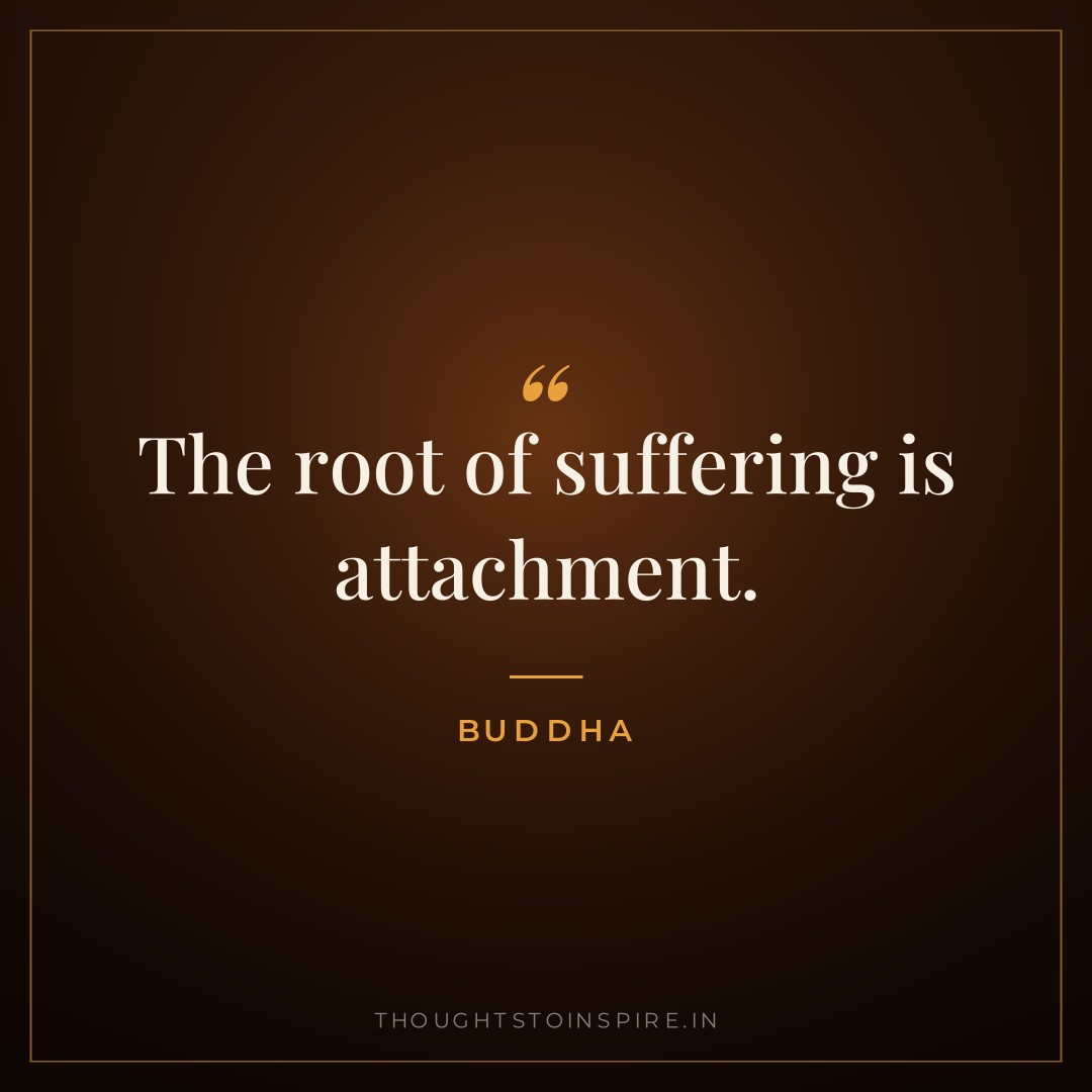 The root of suffering is attachment. — Buddha