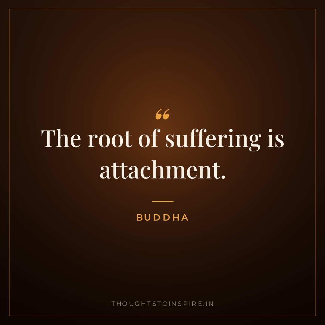 The root of suffering is attachment. — Buddha