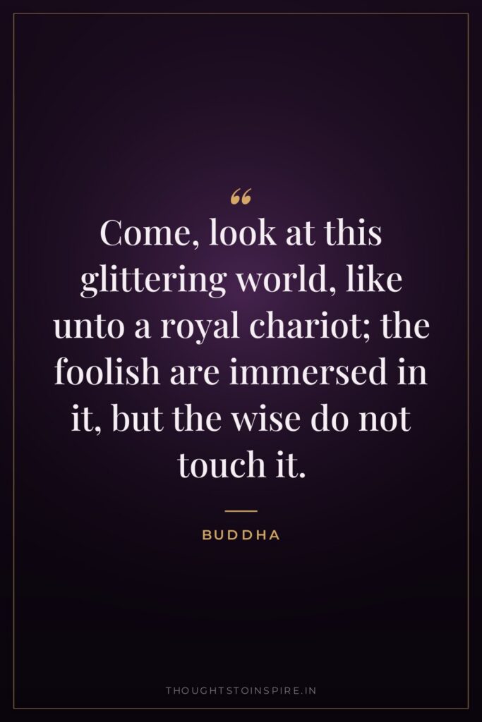 Come, look at this glittering world, like unto a royal… — Buddha